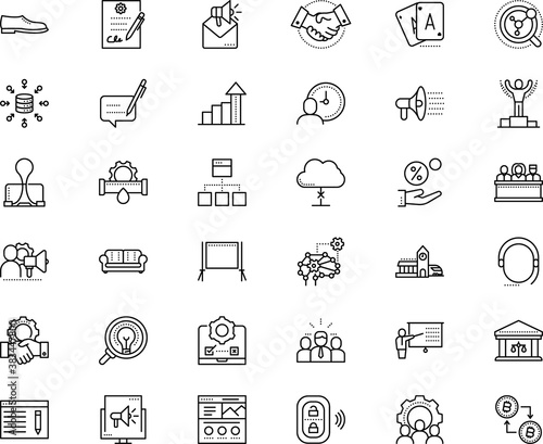 business vector icon set such as: login, fresh, club, lifestyle, code, suggestion, commenting, pro, sitemap, chip, concepts, rail, bubble, secretary, feedback, room, peer, no, city, exploration
