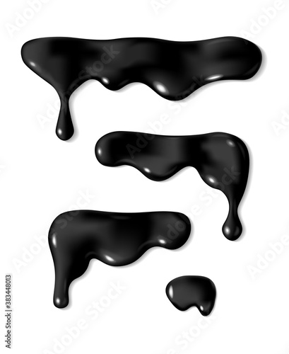 Dripping black liquid icing