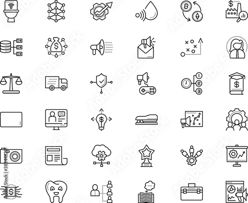 business vector icon set such as: courier, victory, baby, console, medical, pen, account, law, photo, gamer, settings, shape, superannuation, assembly, health, ruler, package, cryptography, document