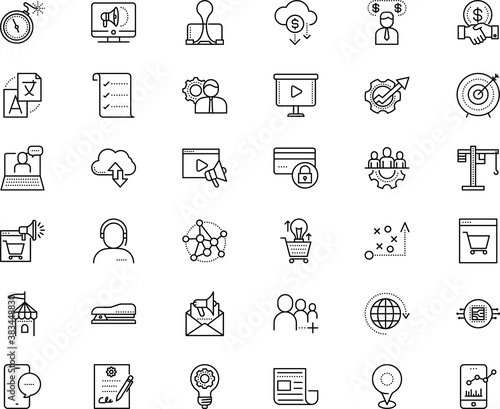 business vector icon set such as: community, fortune, royal, shop, messaging, blogging, exam, fairytale, staff, shopping, fastener, online promotion, teacher, dashboard, mail, hook, application