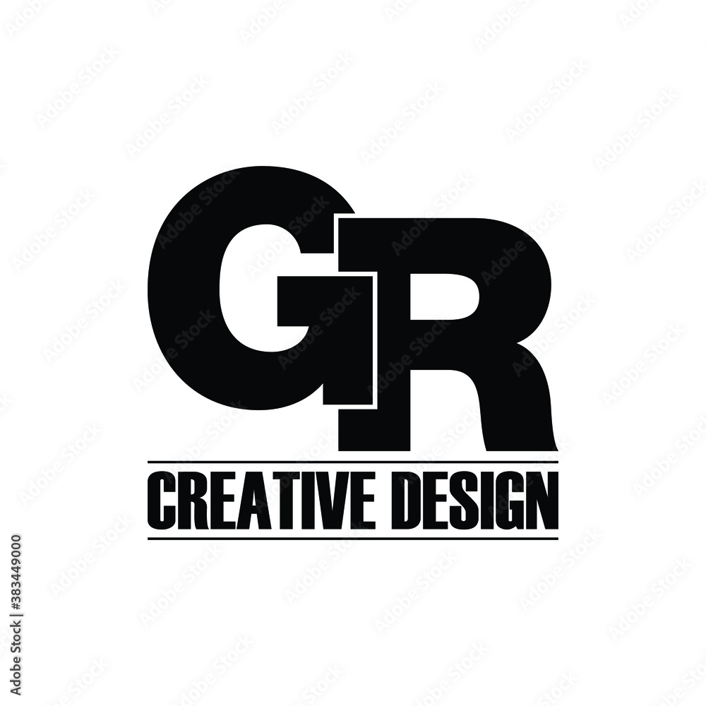 Letter GR simple logo design vector Letter GR simple logo design vector