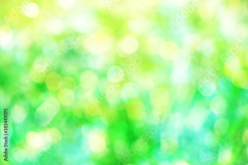 Green color abstract background with blurred defocus bokeh light for template