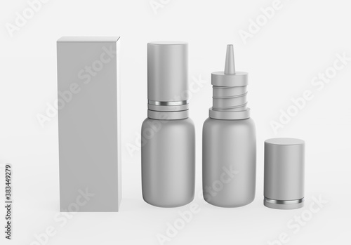 Mock up Realistic Glossy Cosmetic Serum, Ampoule, Oil Dropper Bottle for Skincare Product isolated on a white Background. 3d Illustration