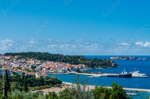 Pylos Greece - the picturesque and peaceful town of the Messinia prefecture located in southwestern part of Greece at the coast of the Ionian sea.Peloponnese