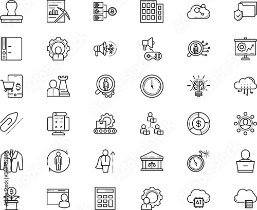 business vector icon set such as: excel, shirt, intelligence, neon, chief, abstract, laptop, hiring, single, future, stamper, fun, manufacturing, commercial, games, holder, law, standing, chess