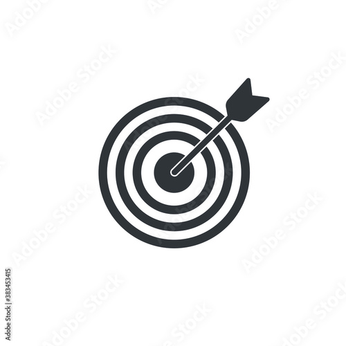 Successful shoot. Darts target aim icon on white background. Vector illustration.