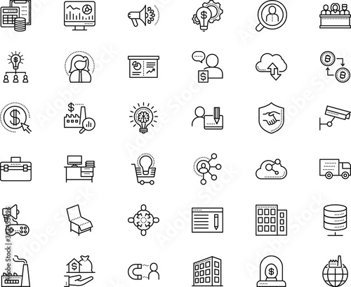 business vector icon set such as: professional, analyze, peer, system, verified, graphical, calculator, pen, jurors, intelligence, cup, honesty, consultation, camera, private, advice, profile, sale