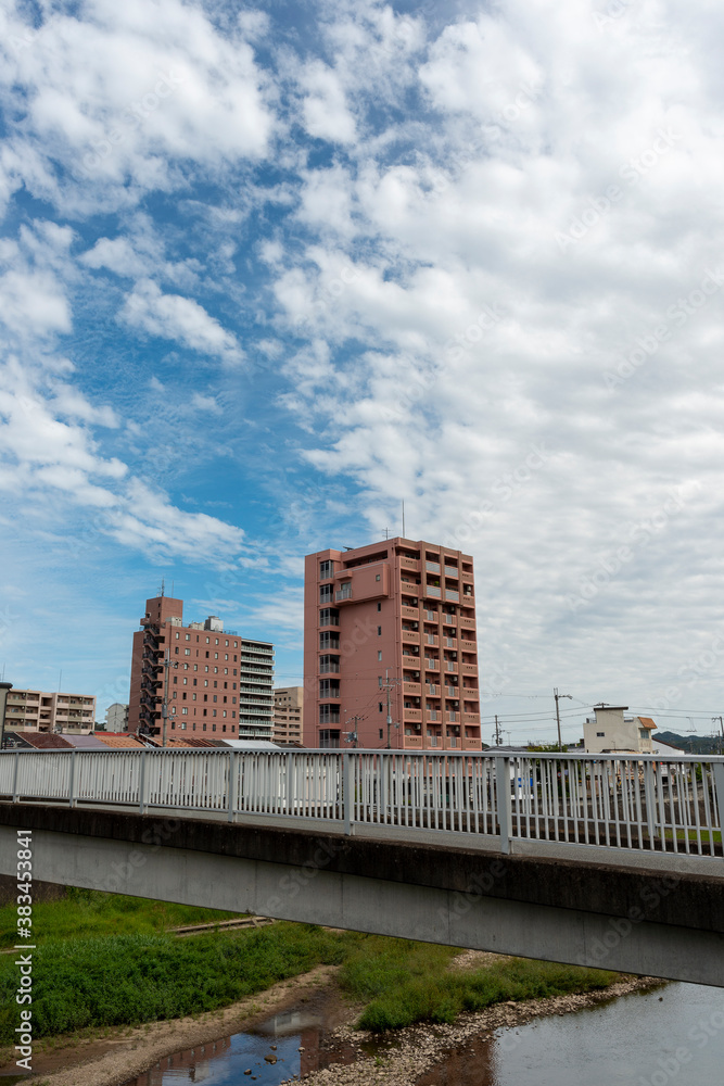 City view along Muko river of Sanda city, Hyogo, Japan City view along Muko river of Sanda city, Hyogo, Japan