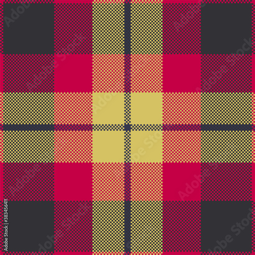 Pixel background vector design. Modern seamless pattern plaid. Square texture fabric. Tartan scottish textile. Beauty color madras ornament.