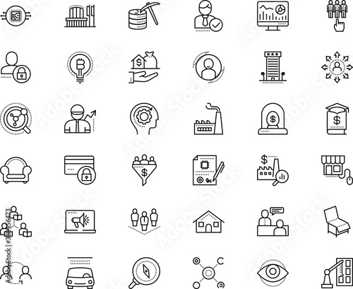 business vector icon set such as: sales, filled, worker, mortgage, journey, closed, trainer, path, iris, eye, interaction, learn, generation, nautical, discovery, road, analyzing, yes, promotion