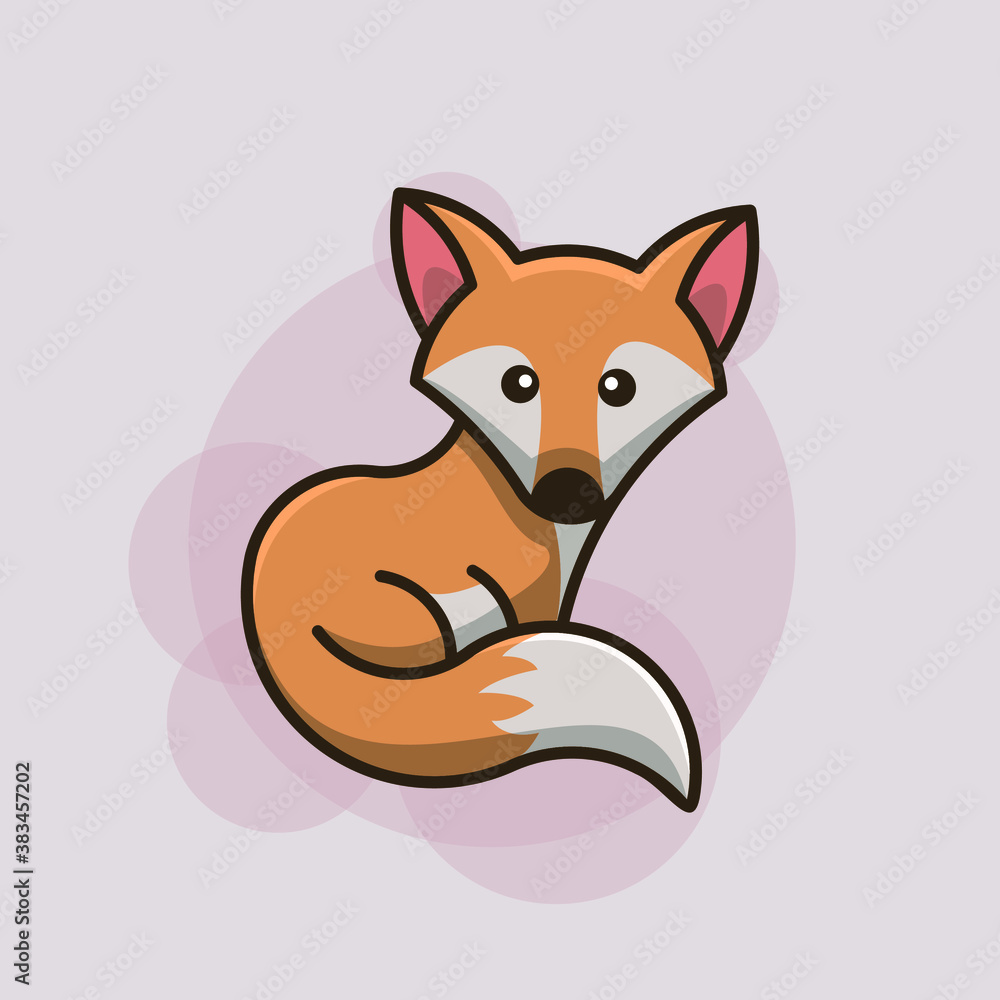 Cute Fox Cartoon Illustration Vector Cute Fox Cartoon Illustration Vector