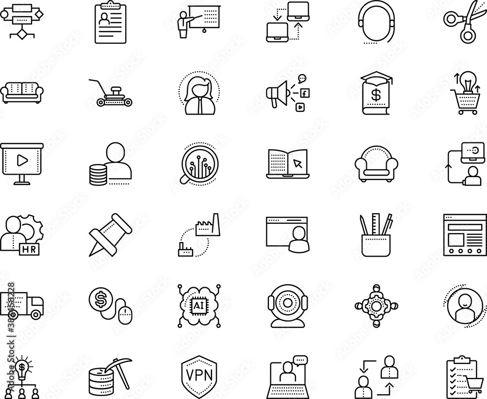 business vector icon set such as: interface, technical, tutorial, resources, movie, authentication, demonstration, lesson, review, consumerism, password, shipping, logic, megaphone, button, lock, buy business vector icon set such as: interface, technical, tutorial, resources, movie, authentication, demonstration, lesson, review, consumerism, password, shipping, logic, megaphone, button, lock, buy