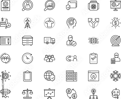 business vector icon set such as: task, dress, express, connection, question, capitalist, audience, vehicle, forward, advertising, human resources, arc, agree, drill, processor, pictogram, support