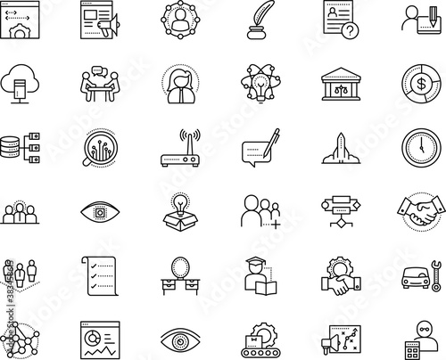 business vector icon set such as: draw, inkwell, storage, cv, end, achieving, learn, cooperation, fix, repair, shuttle, woman, manufacturing, grid, avatar, study, sport, invoice, compound