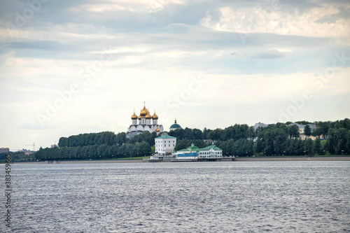 Yaroslavl. Assumption Cathedral and the Volga Arsenal tower. View from the river.