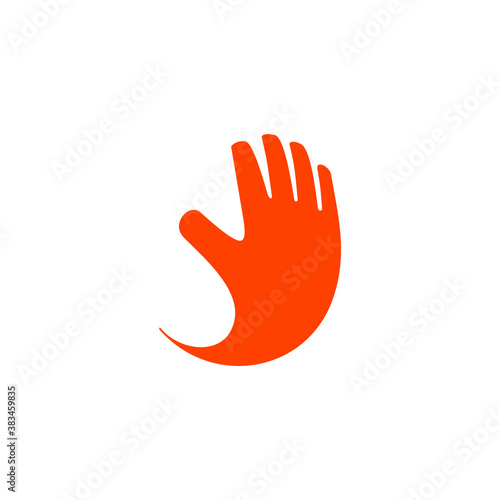 logo of a dynamic palm moving in a circle