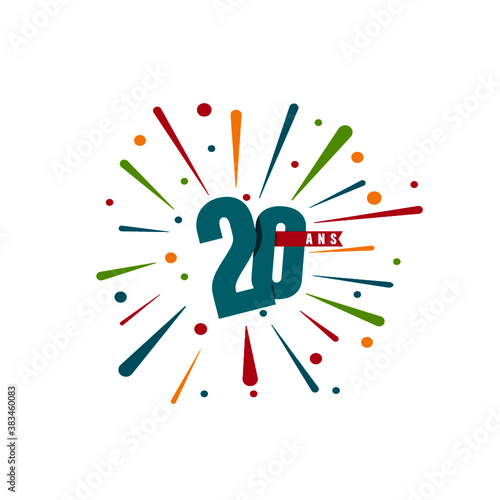 anniversaire 20 ans- vecteur illustration