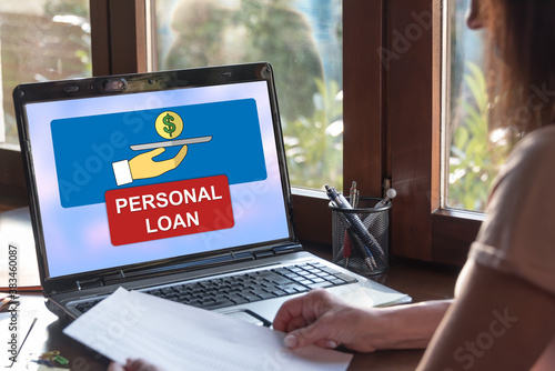 Personal loan concept on a laptop screen