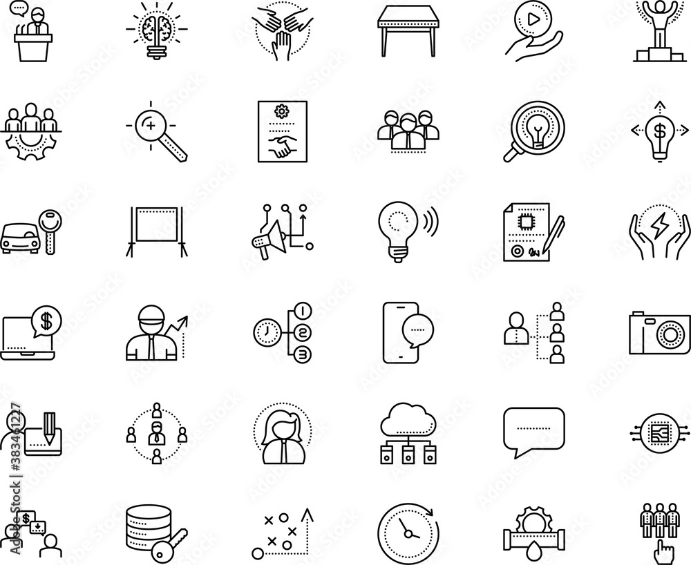 business vector icon set such as: smartphone, trainer, center, hour, cash, businesswoman, relationship, talk, tools, photographic, cloud, lady, extra, do, employment, renting, manage, teacher