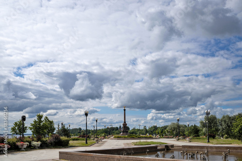 Bright summer day in the Strelka of Yaroslavl