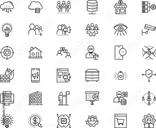 business vector icon set such as: per, key, electricity, energy, padlock, improvement, attention, lens, learning, friend, optical, looking, special, loan, online business, victory, facade, stand