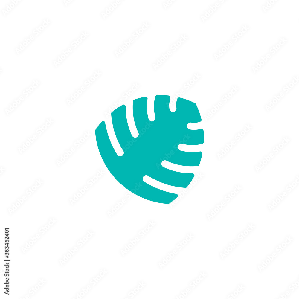 logo of geometric shape of a green leaf logo of geometric shape of a green leaf