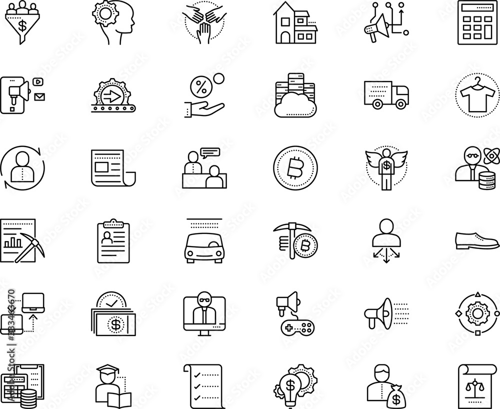 business vector icon set such as: map, fast, secured, speak, wireframe, cooperation, interest, flow, fresh, android, account, database, pair, van, men, vehicle, advertisement, entertainment business vector icon set such as: map, fast, secured, speak, wireframe, cooperation, interest, flow, fresh, android, account, database, pair, van, men, vehicle, advertisement, entertainment