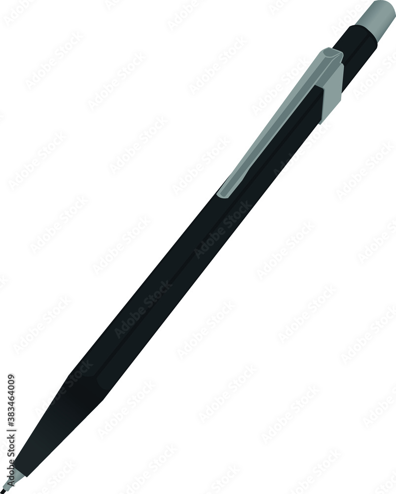 Black metallic mechanical pencil. Black metallic mechanical pencil.
