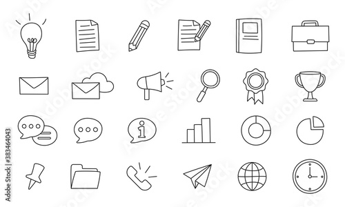 Simple Set of communication and media icon pack, line icon
