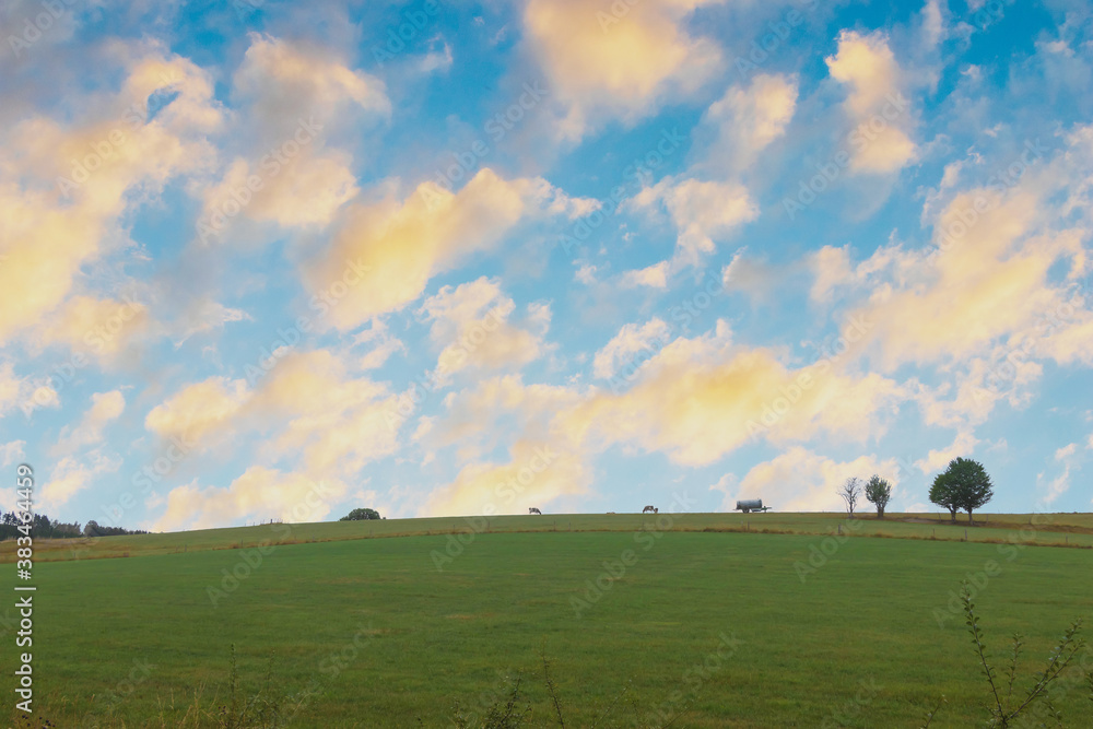 landscape with sky and clouds while sunset in autumn season in Europe. landscape with sky and clouds while sunset in autumn season in Europe.