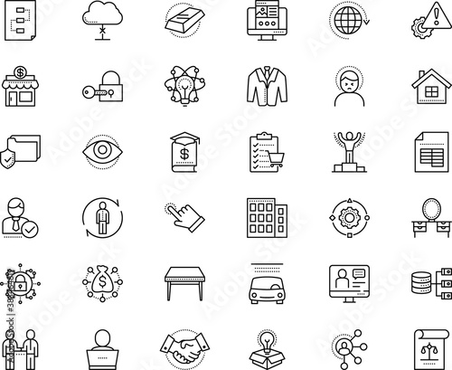 business vector icon set such as: caution, remove, economics, fresh, space, help, print, elements, dinner, sourcing, algorithm, purchase, direction, contest, income, place, stand, professional