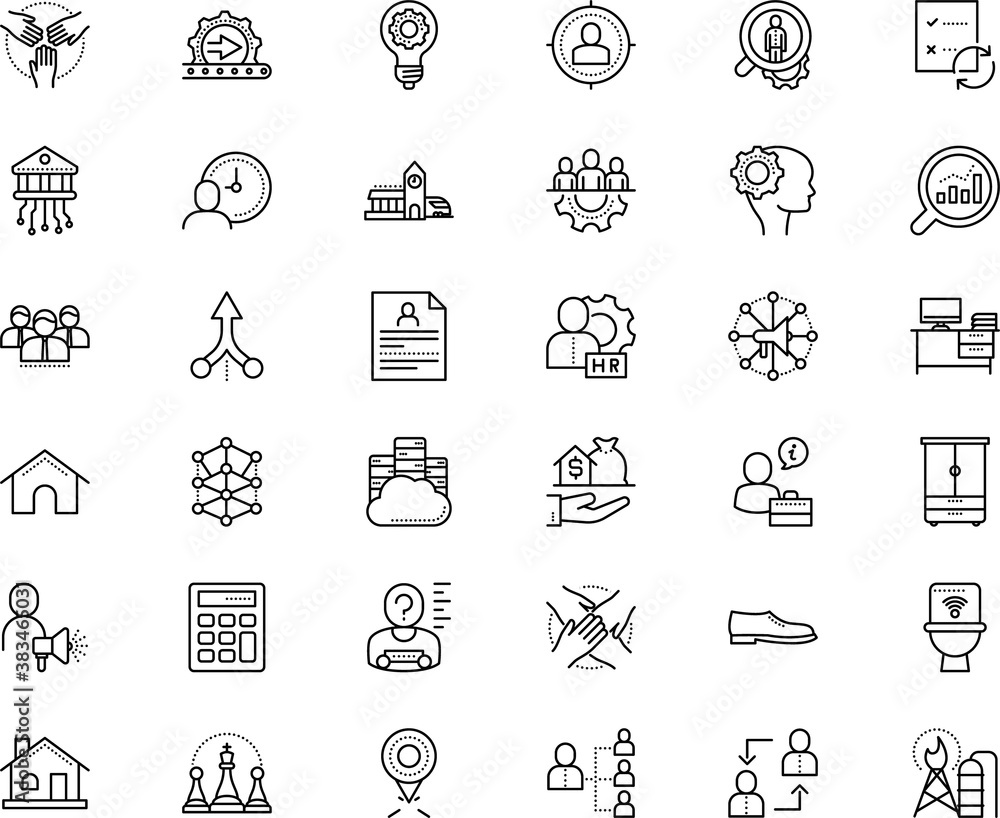 business vector icon set such as: networking, discussion, elections, footwear, campaign, imagination, wardrobe, refinery, personality, artificial, base, event, subway, estimation, compound, foot