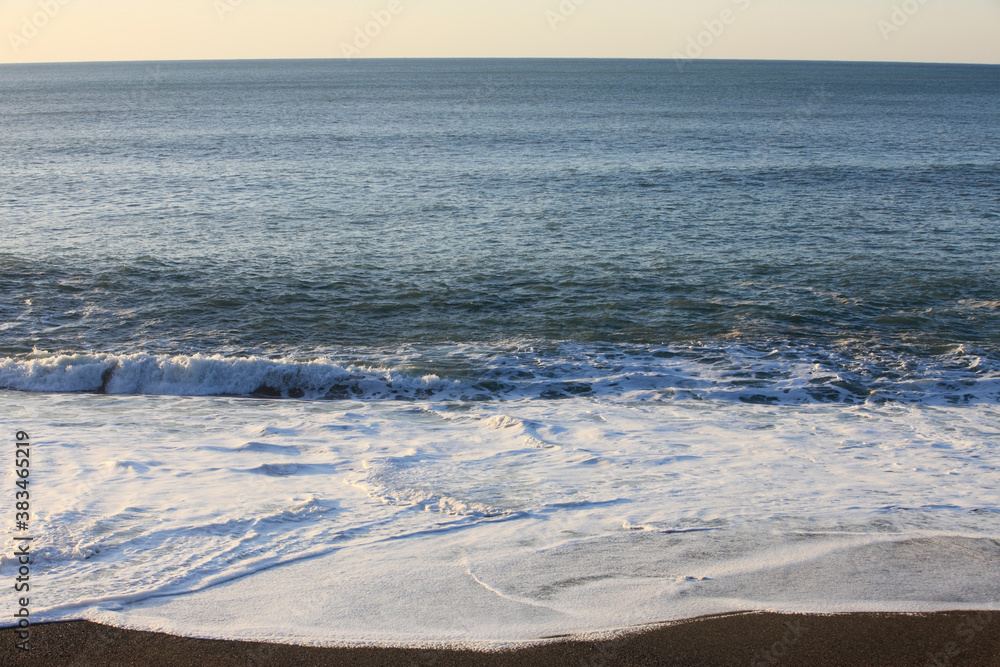 桂浜の波打ち際