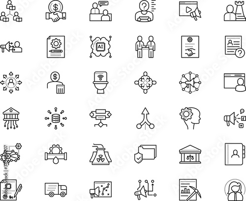 business vector icon set such as: friend, reading, wireless, helpful, piece, room, pollution, asynchronous learning, consolidation, delivery, creative, court, module, crossroad, education, protect