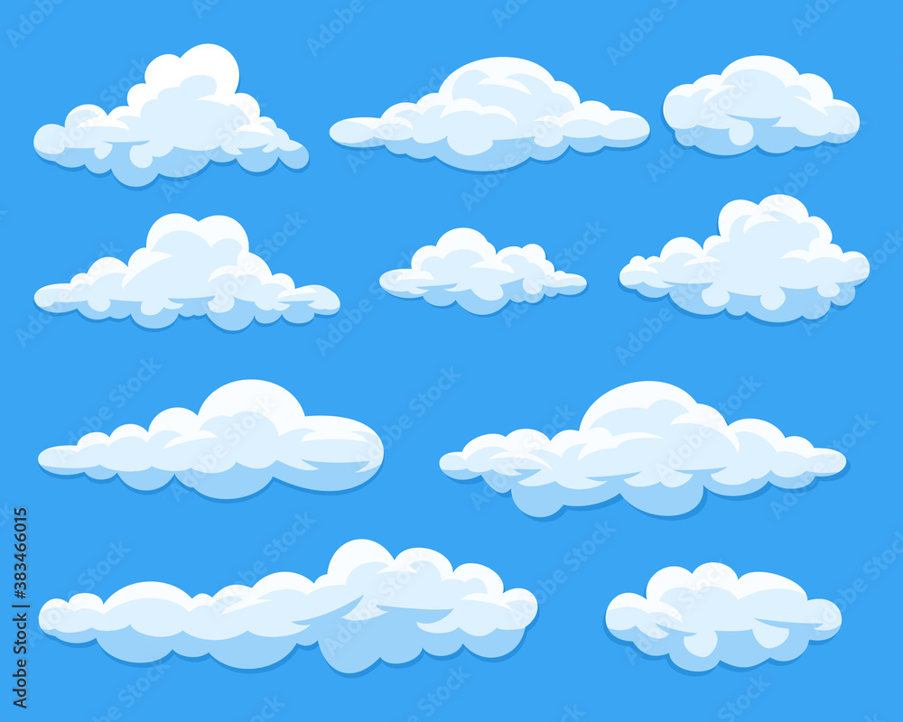 Set of cartoon clouds Set of cartoon clouds