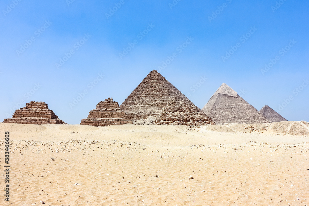 Egypt, Giza. Desert of ancient Cairo. Excursion.