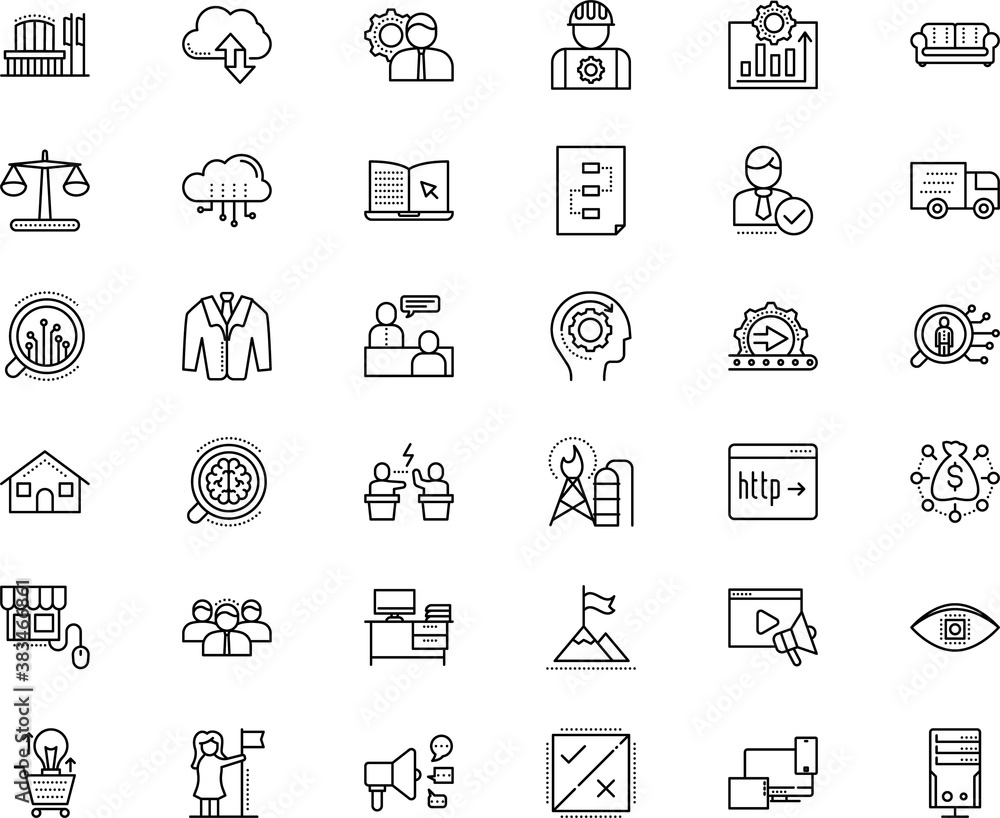 business vector icon set such as: sharing, artificial, laptop, couple, transportation, zoom, knowledge, political, blue, clip, school, payment, balance, mechanism, basket, cartoon, ok, refinery