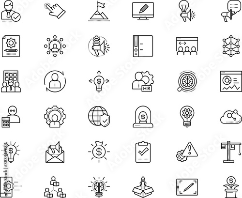 business vector icon set such as: connect, world, statistics, managing, identity, tablet, order, app, hand, software, preparation, e learning and education, learning, form, code, family, supervisor