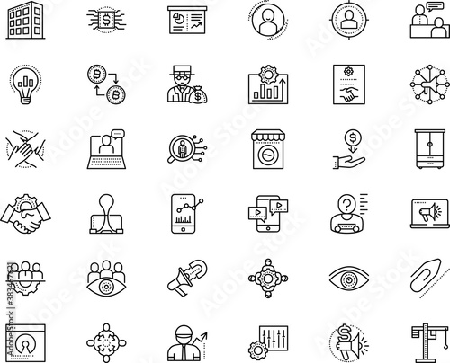 business vector icon set such as: teacher, screen, admin, store, shelf, portable, anatomy, problem, electronic, assignment, beneficiary, share, holding, interview, unity, analyze, revenue, woman, men