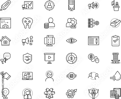 Fototapeta Naklejka Na Ścianę i Meble -  business vector icon set such as: text, destination, multimedia, landing, e learning and education, clinic, study, sensor, search, presenter, write, gauge, industrial, chat, source, microphone