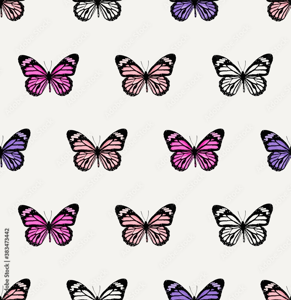 Butterfly vector seamless pattern Butterfly vector seamless pattern