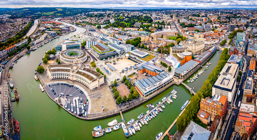 Aerial panorama of in Bristol photo