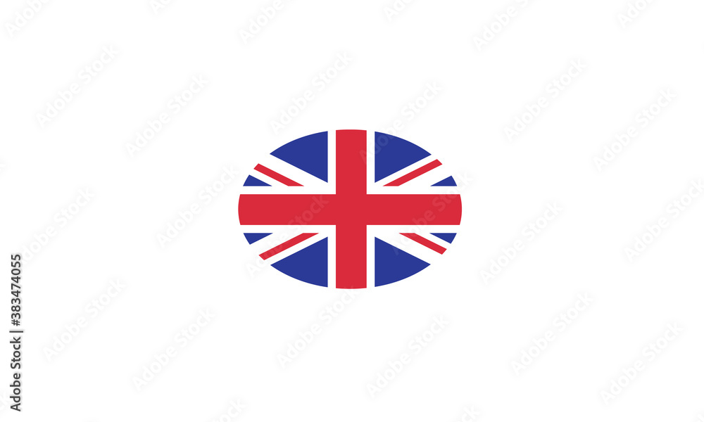 Fototapeta premium United Kingdom flag oval circle vector illustration