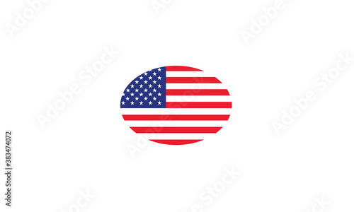 United States, USA, America, U.S. flag oval circle vector illustration