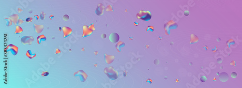 Holographic Bubble Modern Vector Panoramic Blue 