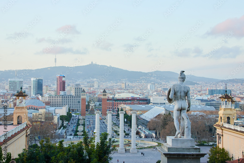 The skyline of Barcelona,Spain