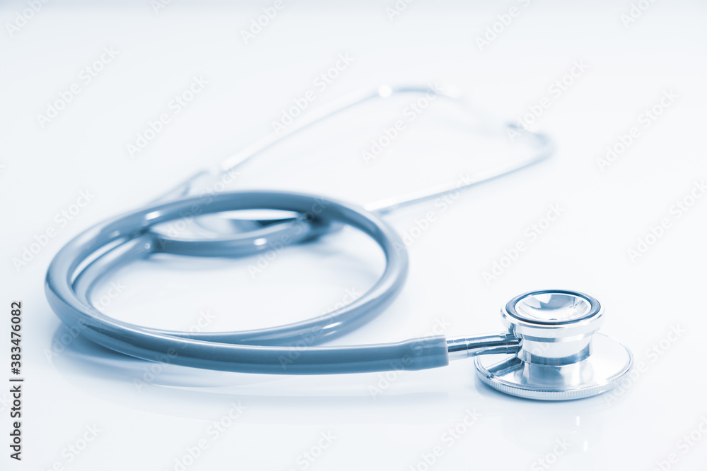 Stethoscope for doctor checkup on table Stethoscope for doctor checkup on table