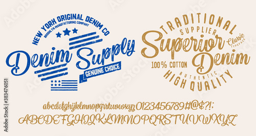 Hand drawn calligraphy typeface for logos.Outdoor poster advertising inspired font.