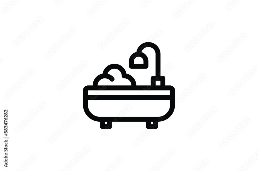 Hotel Outline Icon - Bathtub Hotel Outline Icon - Bathtub