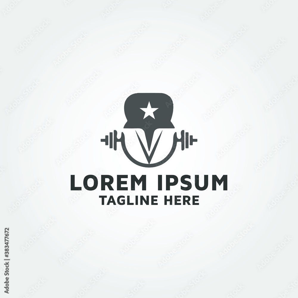 Letter V and Fitness Vector logo design idea Letter V and Fitness Vector logo design idea